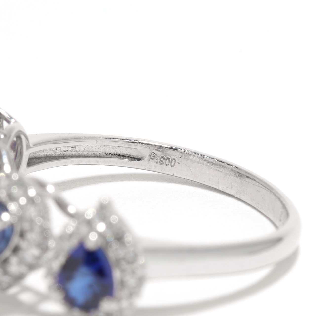 サファイアリング pt900 / 1.140ct / DA 0.390ct