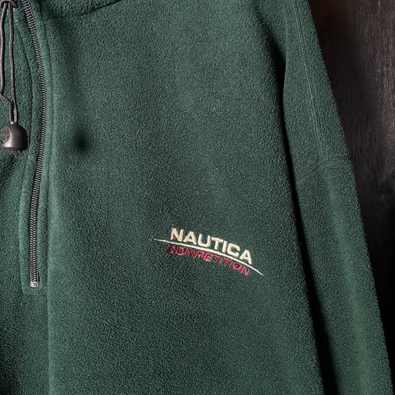 90s USA製 NAUTICA COMPETITION ハーフジップフリース 緑 ノーティカ