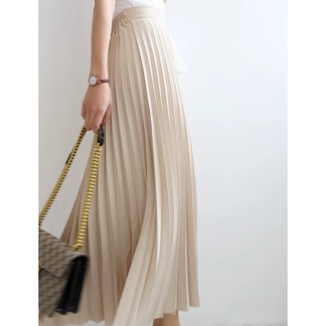 pleated long skirt　201647