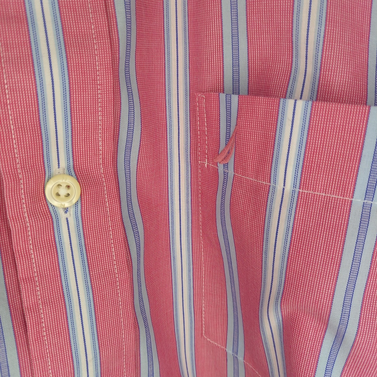 ノーティカ　防シワ　ストライプ　BDシャツ　ボタンダウン　長袖　刺繍ロゴ