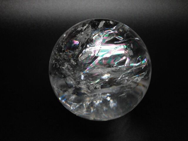 【送料無料】【高品質】80mm ブラジル産天然レインボー水晶玉 no.4