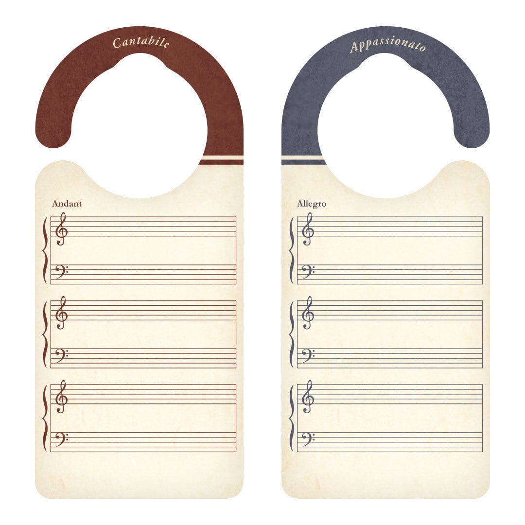 ドアノブプレート 手書きﾀｲﾌﾟ 五線譜［1260］ ドアサイン