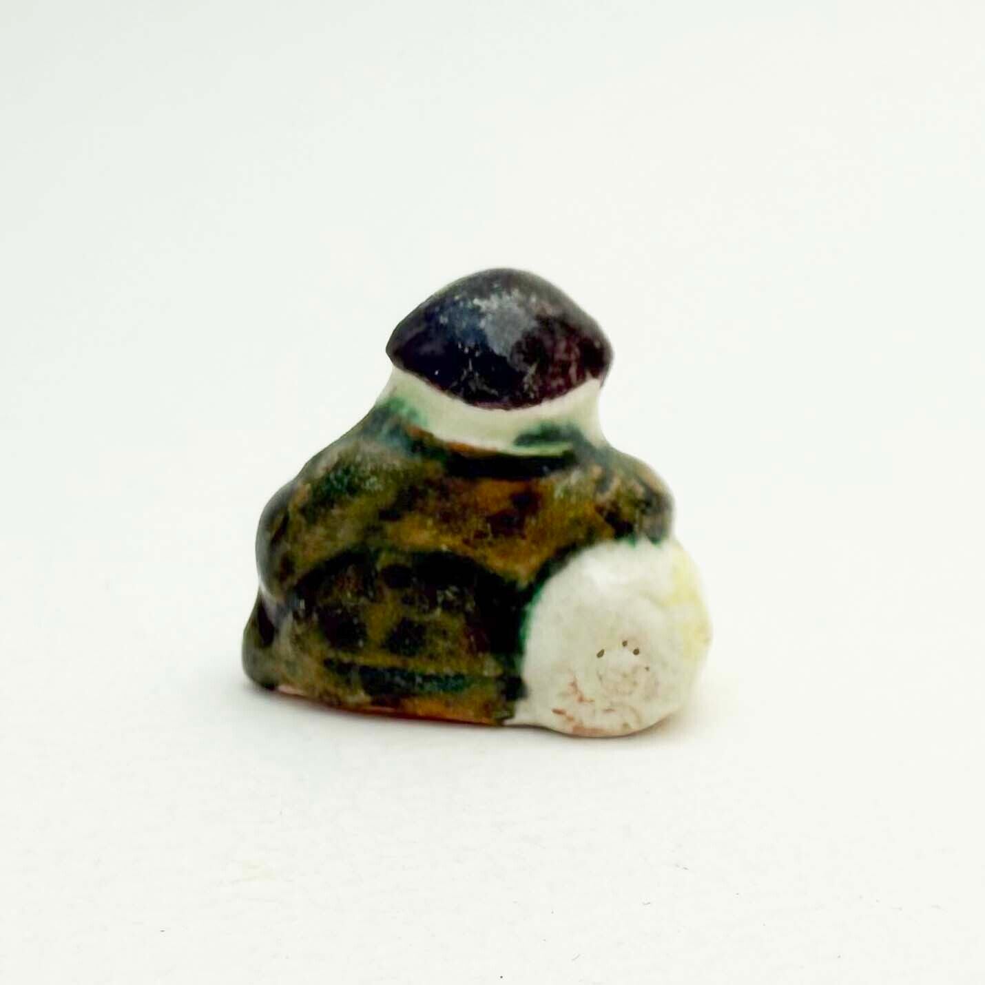 ヴィンテージ陶製豆神様人形（着彩大黒2cm）