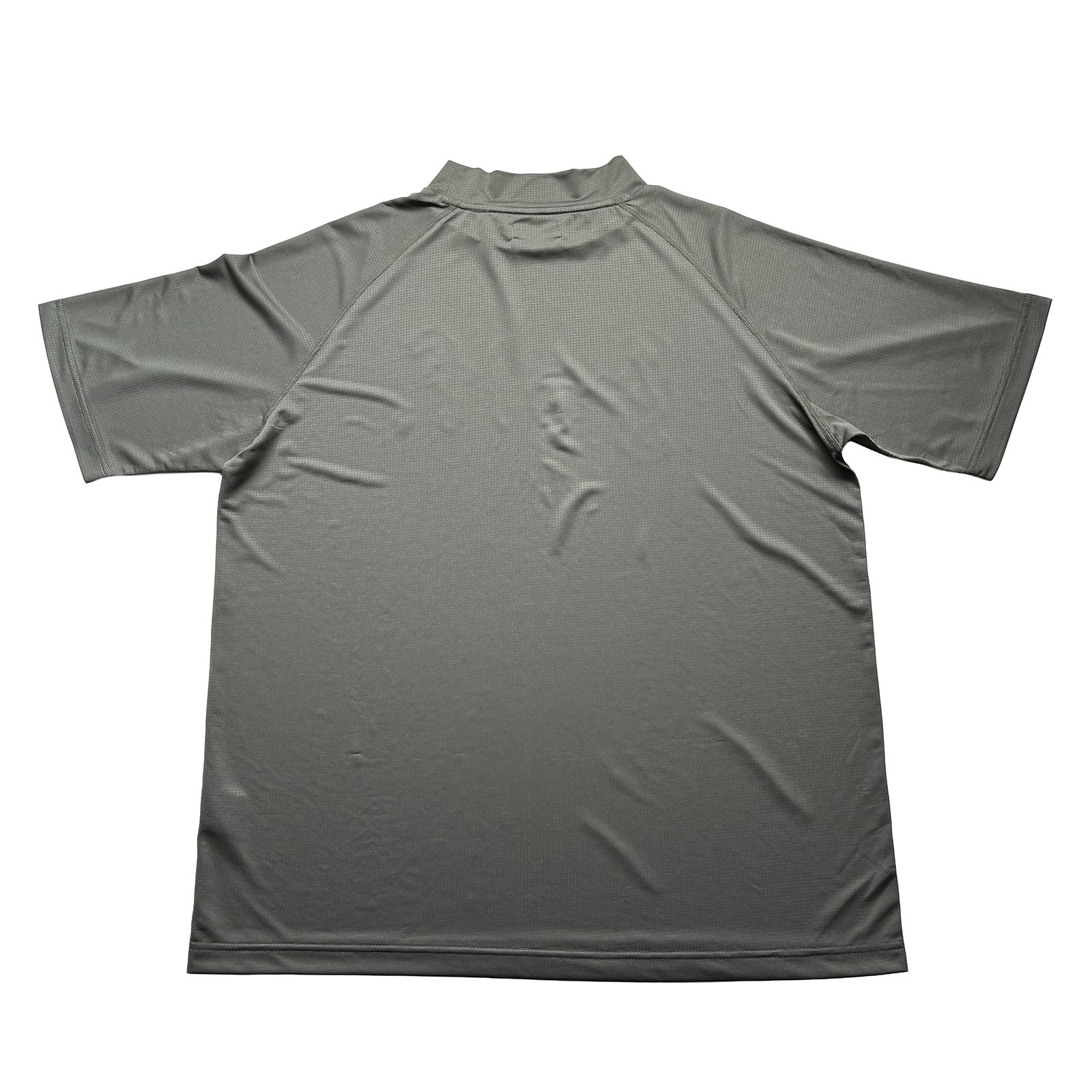 SUPER LIGHT LOGO PRINT MOCK NECK SHIRT -SAGE GREEN- | 8G SHOOT