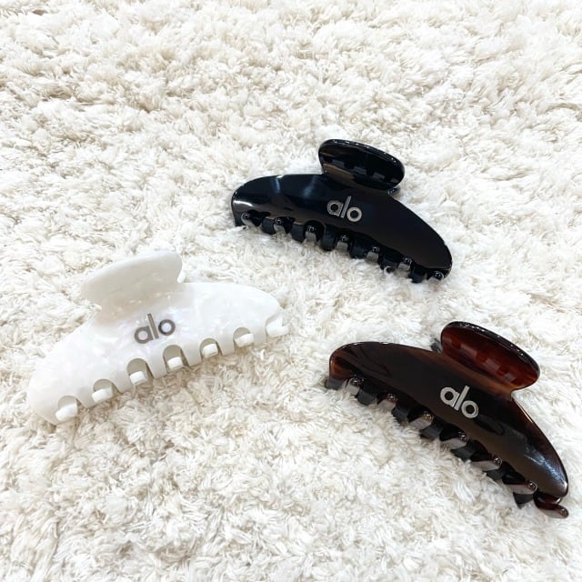 alo】 90'S CLAW CLIP ヘアクリップ 髪留め アロー ブラック ホワイト