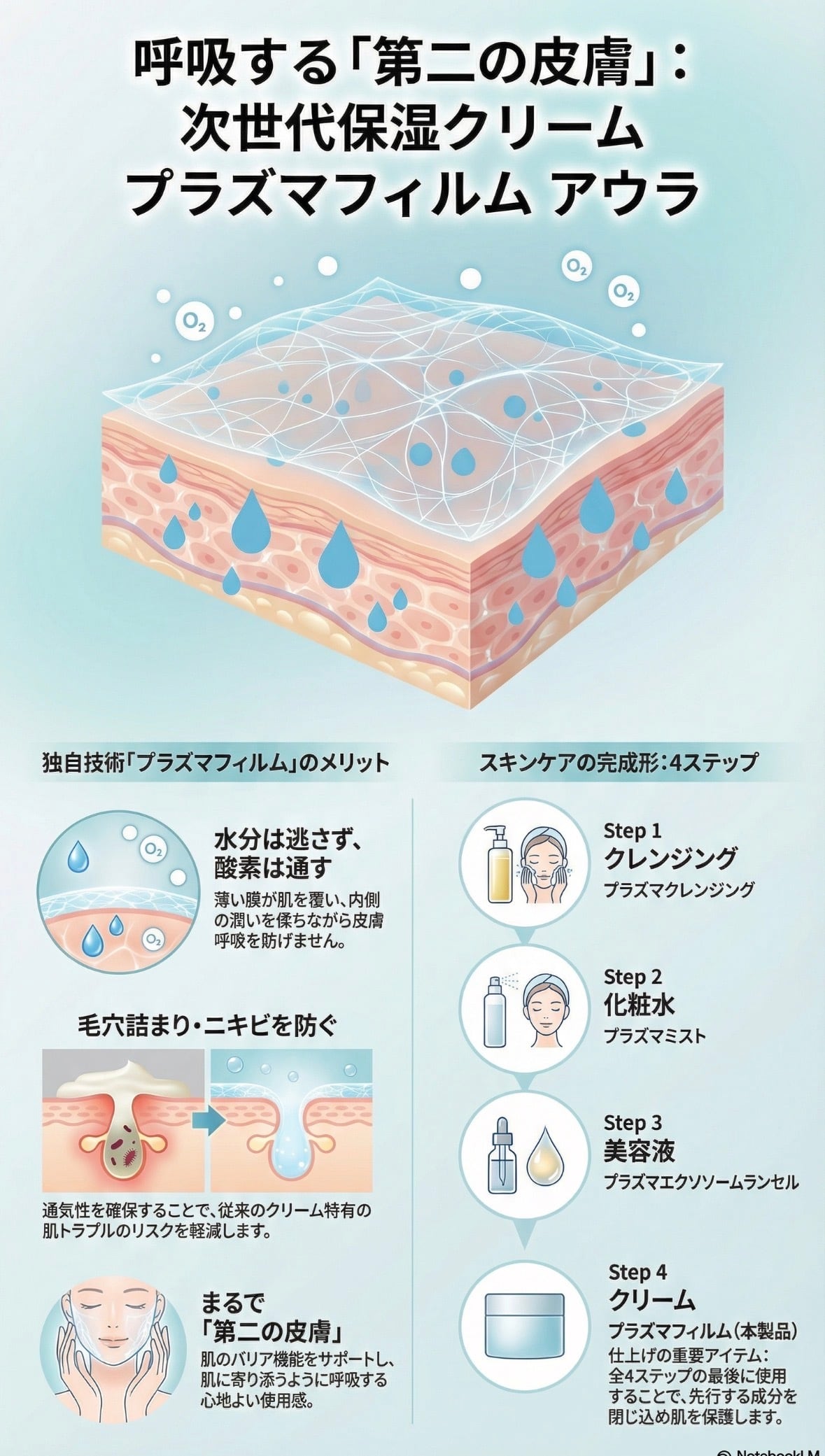 まるで第2の皮膚【保湿クリーム】プラズマフィルム アウラ | S Beauty