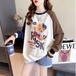 【秋冬新作】ファッションＴシャツ♪ブラウン/グレー2色展開◆#sebotv-2k56177