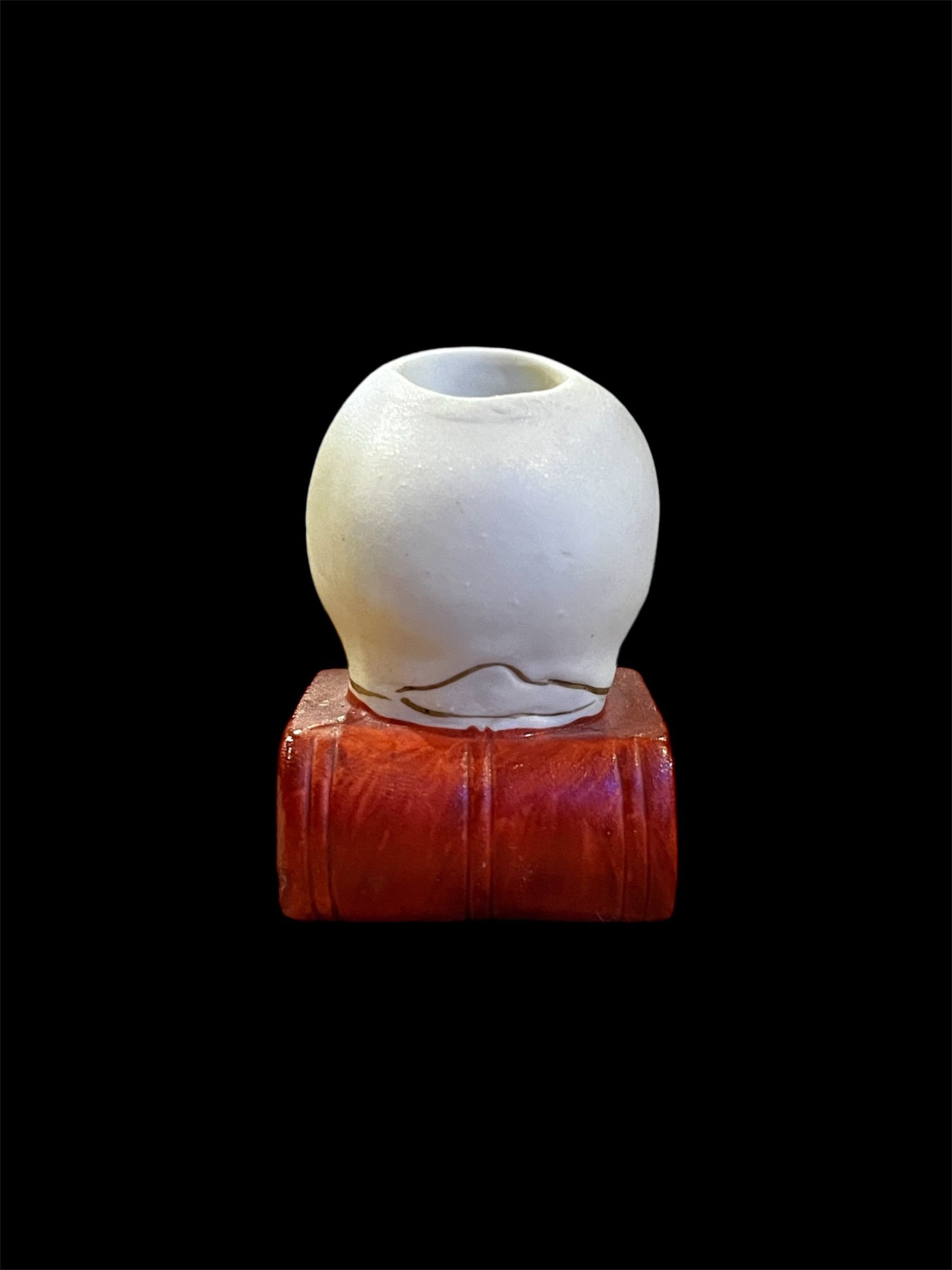 50s Skull on Book Jaw Nodder Match Holder Made in Japan Souvenir