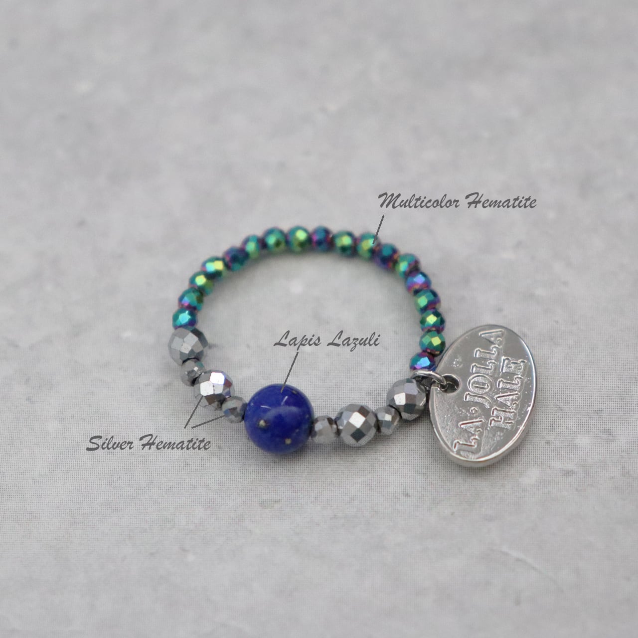 Starry Sky Fragment】ラピスラズリ×マルチカラーヘマタイト リング