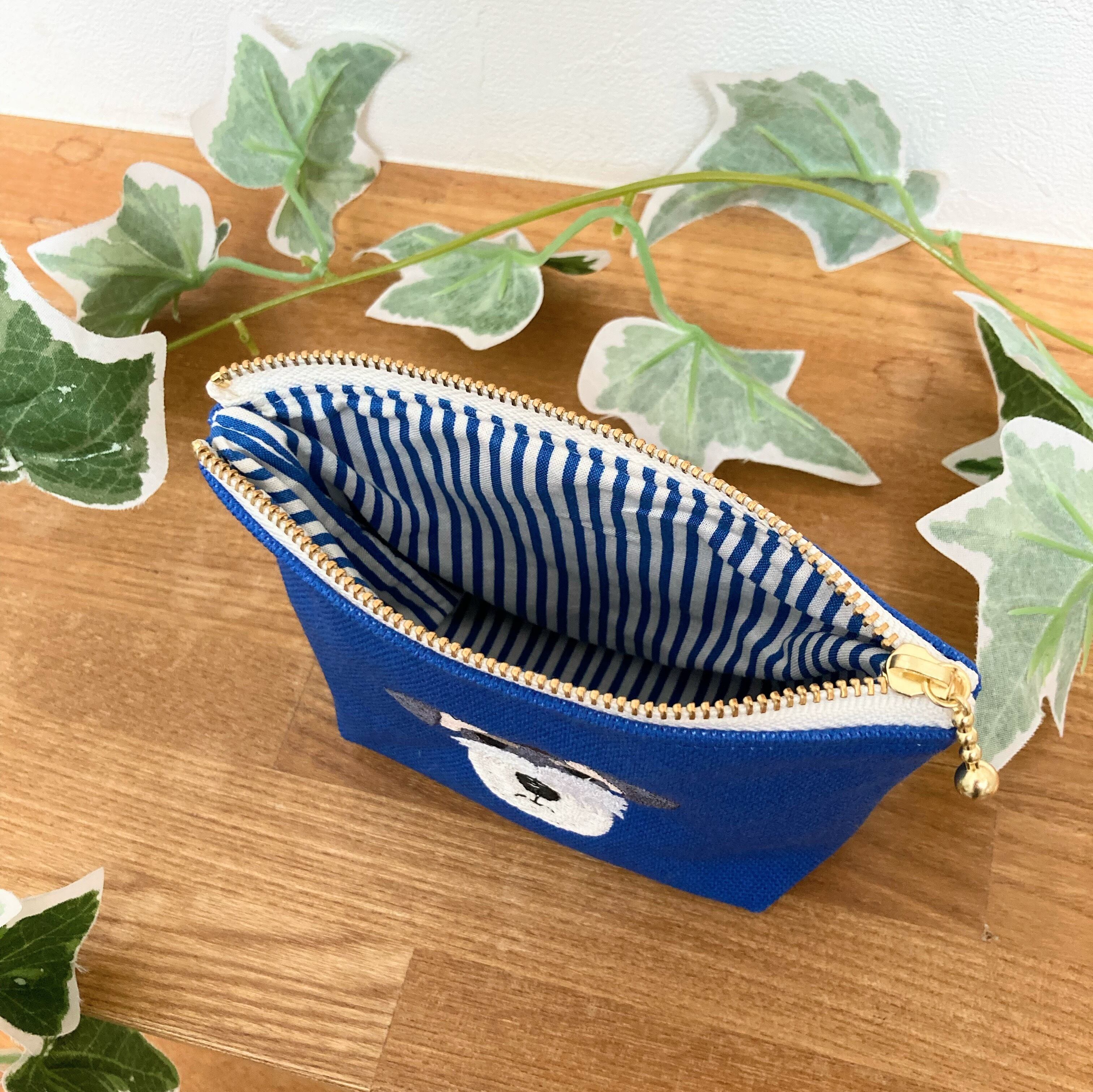 LUDLOW 刺繍ポーチ ネイビー 新品 LUDLOW 刺繍ポーチ ネイビー 新品 LUDLOW 刺繍ポーチ ネイビー 新品