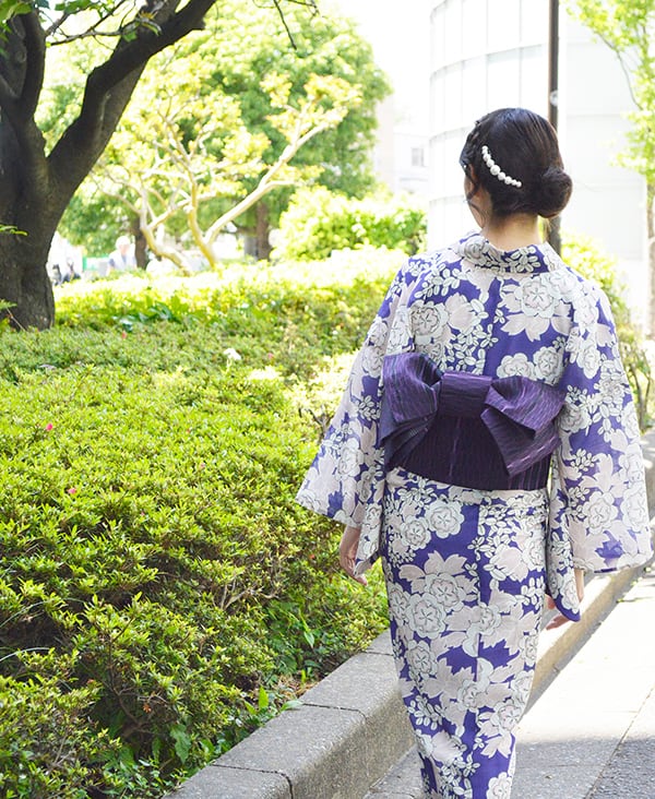 半幅帯【さざなみ】紫色 | 加花 KAHANA 公式オンラインショップ