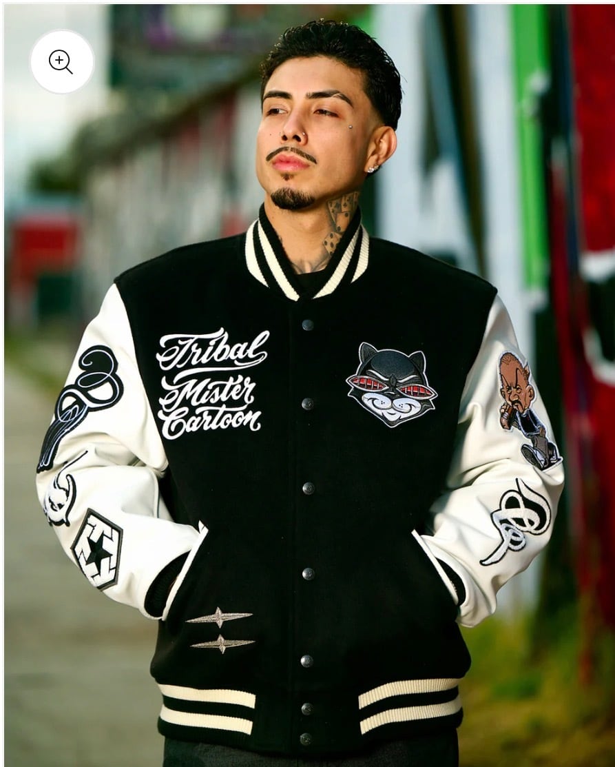 Mister Cartoon X Tribal - Black/White Varsity Jacket | TRIBAL