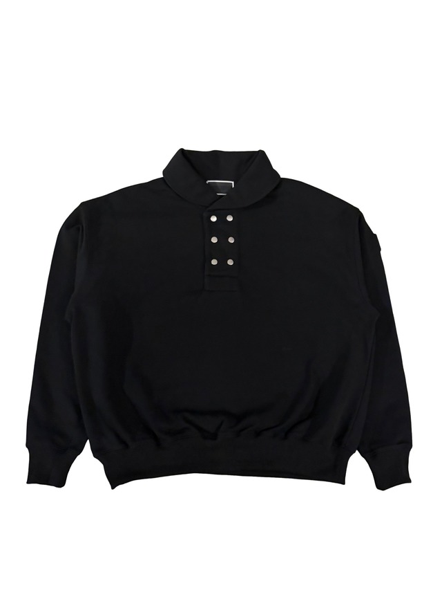 PHINGERIN【DOUBLE SHAWL-COLLAR SWEATSHIRT BLACK】