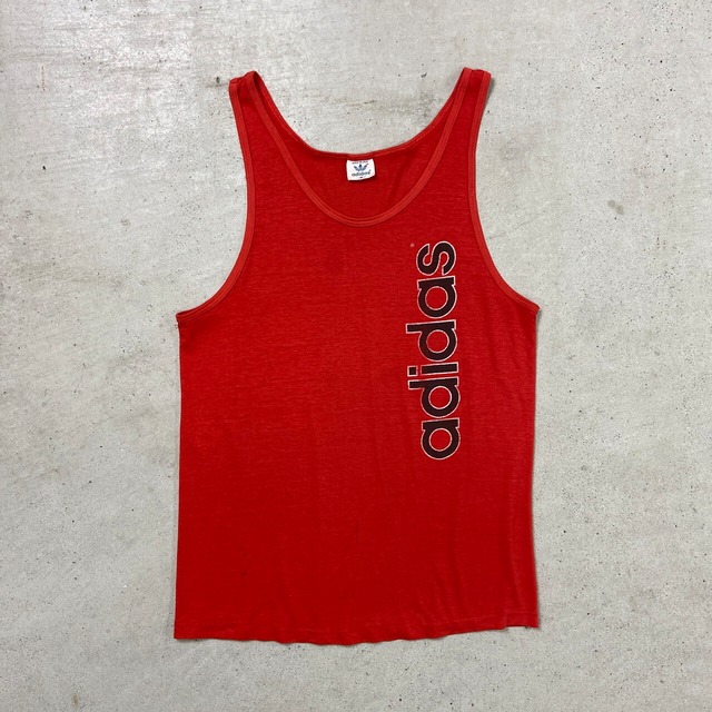 80年代 USA製 adidas アディダス トレフォイルロゴ タンクトップ 