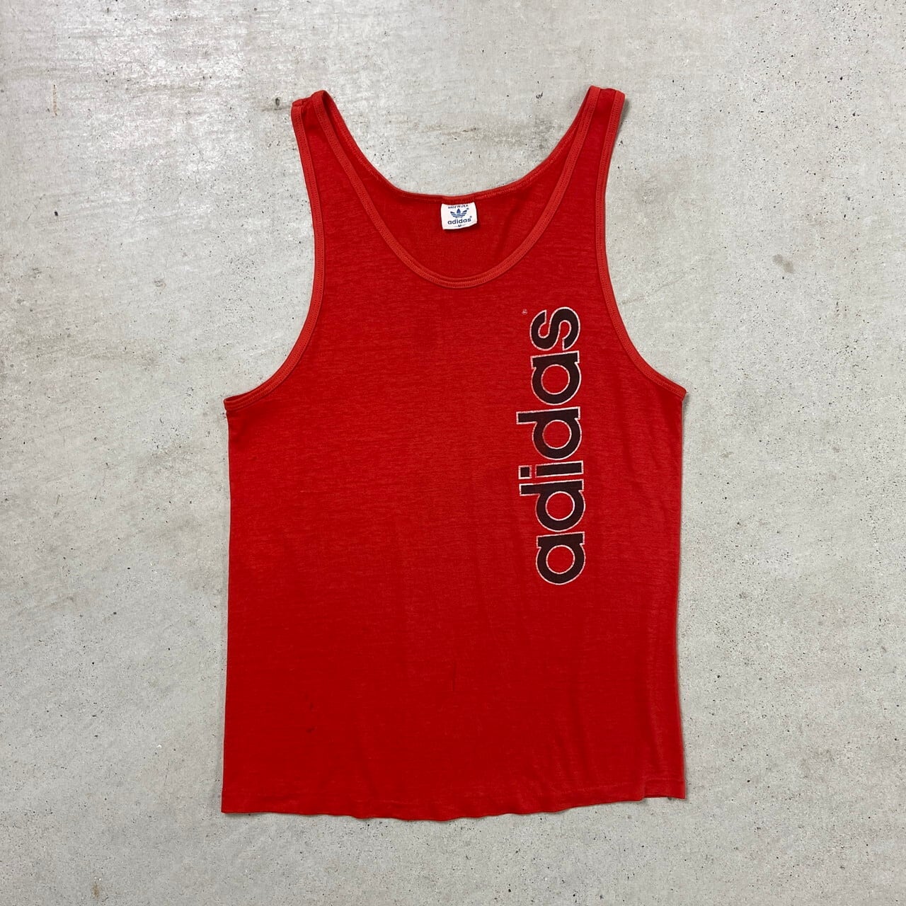 80年代 USA製 adidas アディダス トレフォイルロゴ タンクトップ 