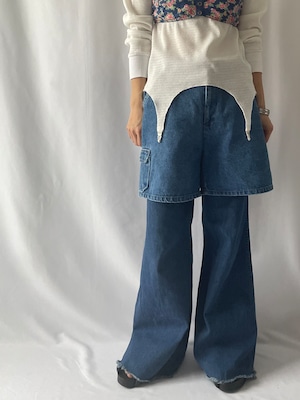 Denim short pants