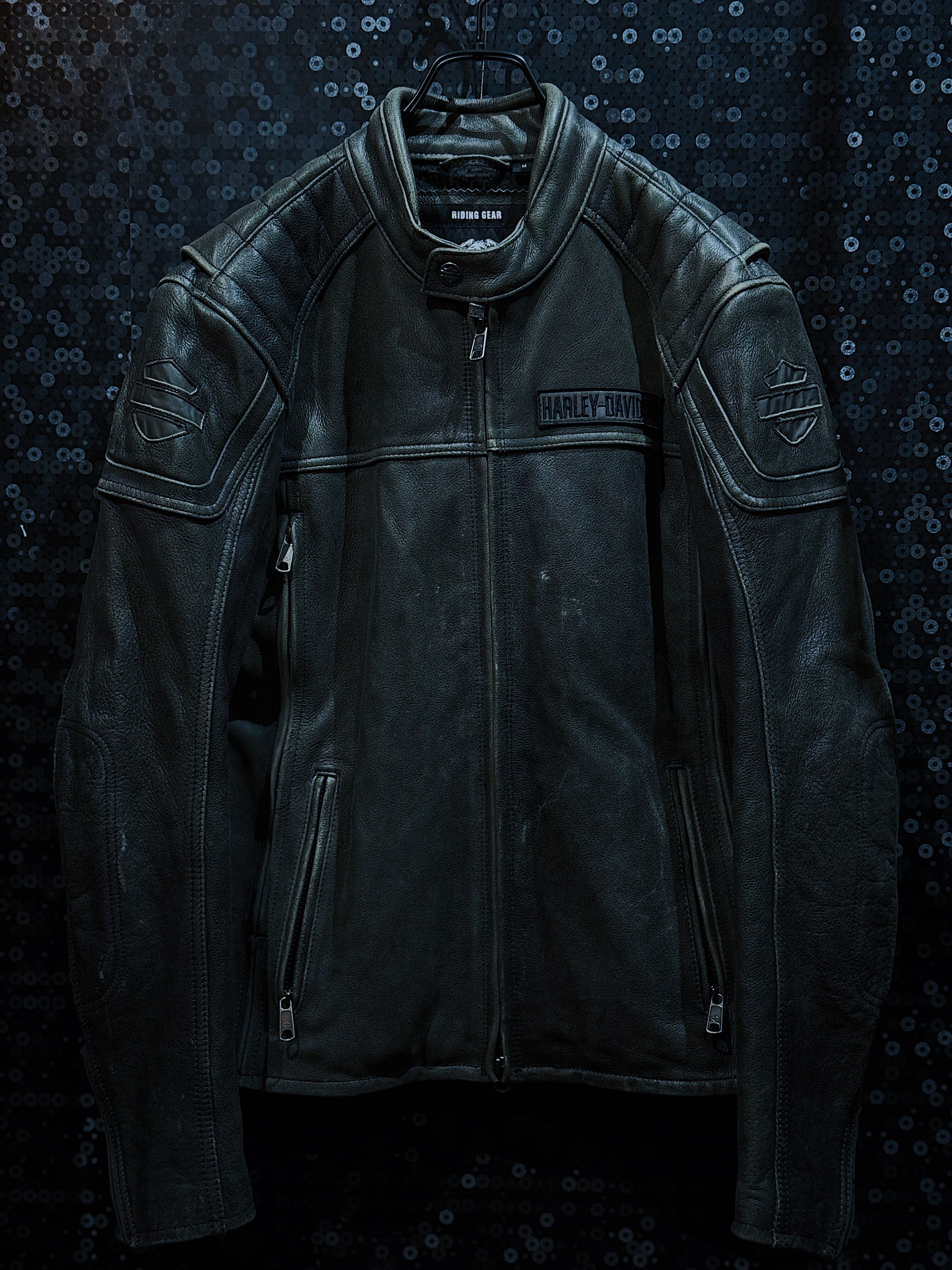 【ÆIEM】"HARLEY-DAVIDSON"vintage big back logo riding leather jacket