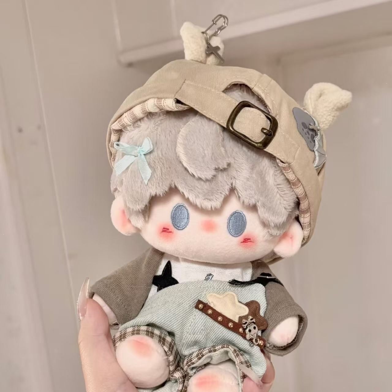 20cmぬいぐるみ用 トップス＋サロペット＋帽子 ぬい服 着せ替え