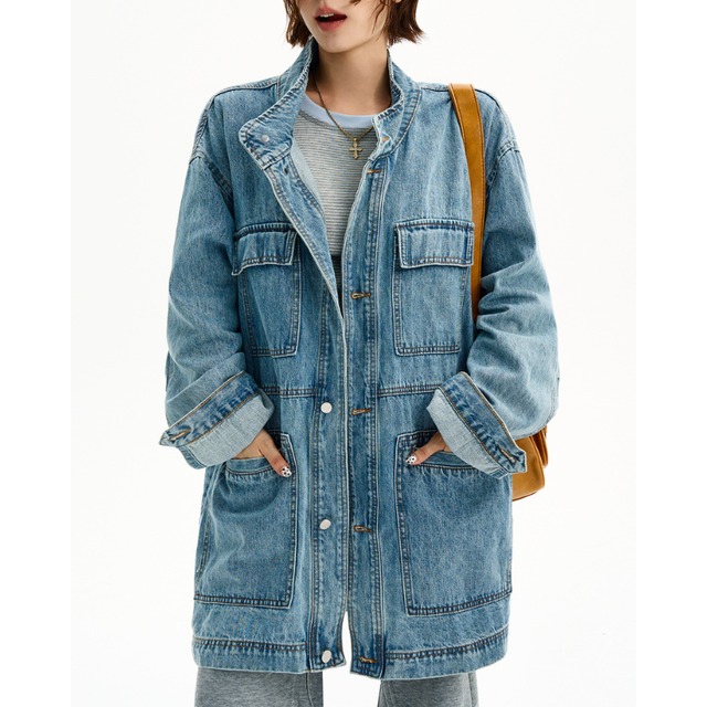 old long denim jacket　オールドロングデニムジャケット　J1282