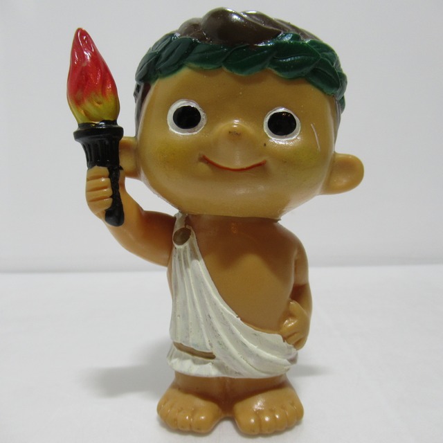 富士銀行　ボクちゃん　ソフビ貯金箱　昭和レトロ　ギリシャ 聖火 [#7]