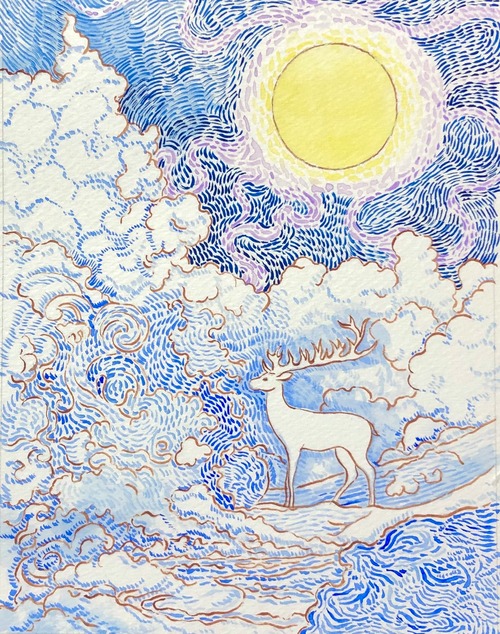 月と雪、神鹿の世界