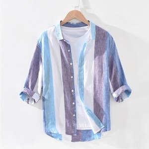 Pastel Stripe Linen Shirt / パステル ストライプ リネン シャツ