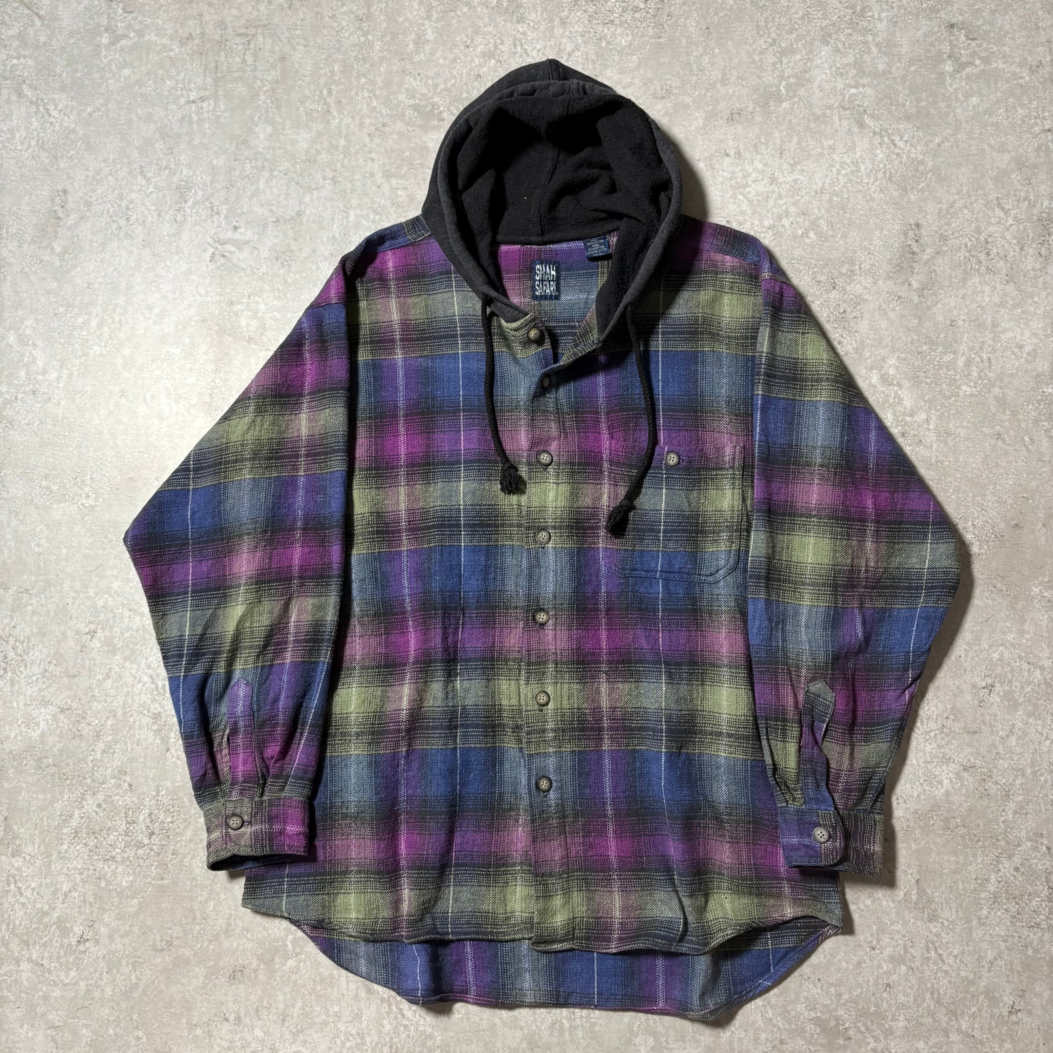 1990s "SHAH SAFARI" Flannel Hoodie