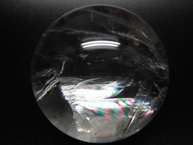 【送料無料】【高品質】69mm ブラジル産天然レインボー水晶玉 no.3