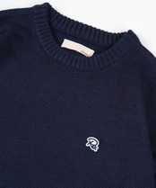 【#Re:room】WOOL SHAGGY ARM LOGO CREW KNIT［REK114］