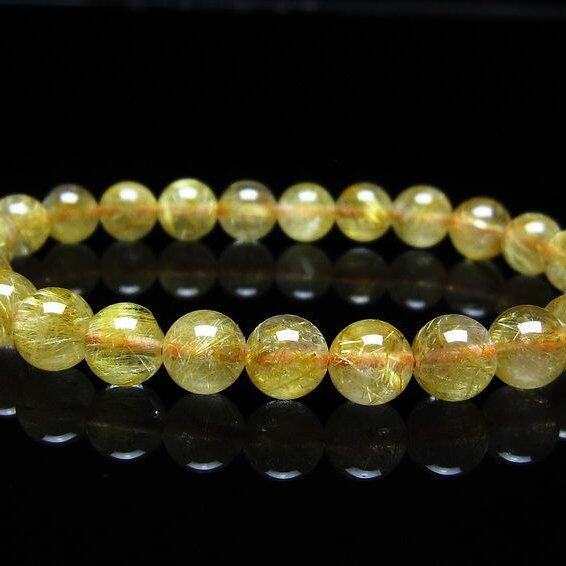 ルチルクォーツ ブレスレット 7mm タイチンルチル ブレスレット メール便可 [M便 1/10] 111-49217