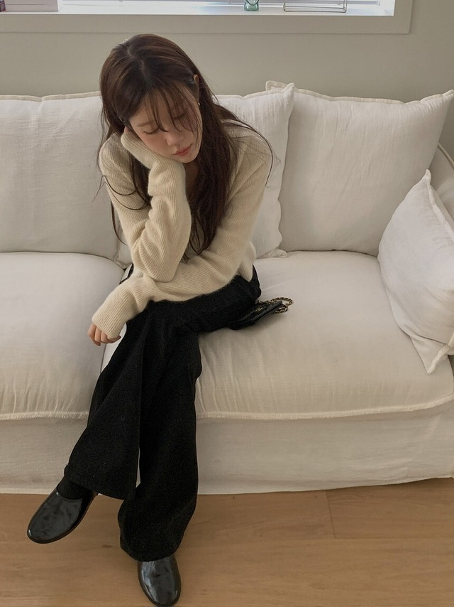(予約) miel / 124 velvet bootscut pants 1color