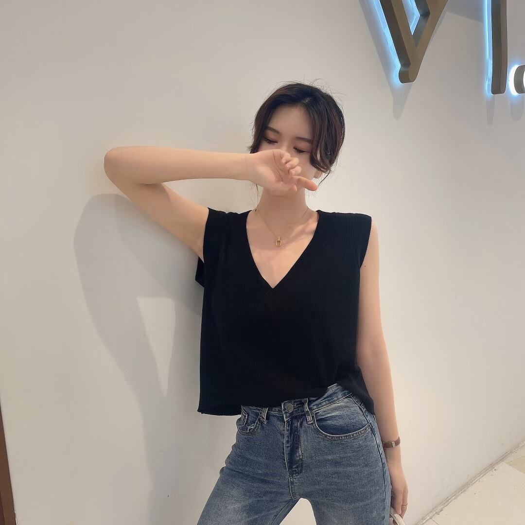 Vネックノースリーブニット　AJ1050-3026