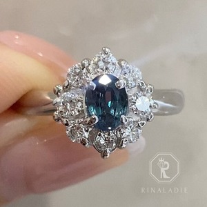 大特価Pt900希少石天然アレキサンドライト0.5ct★「時を止める昼夜の女王」リング14号