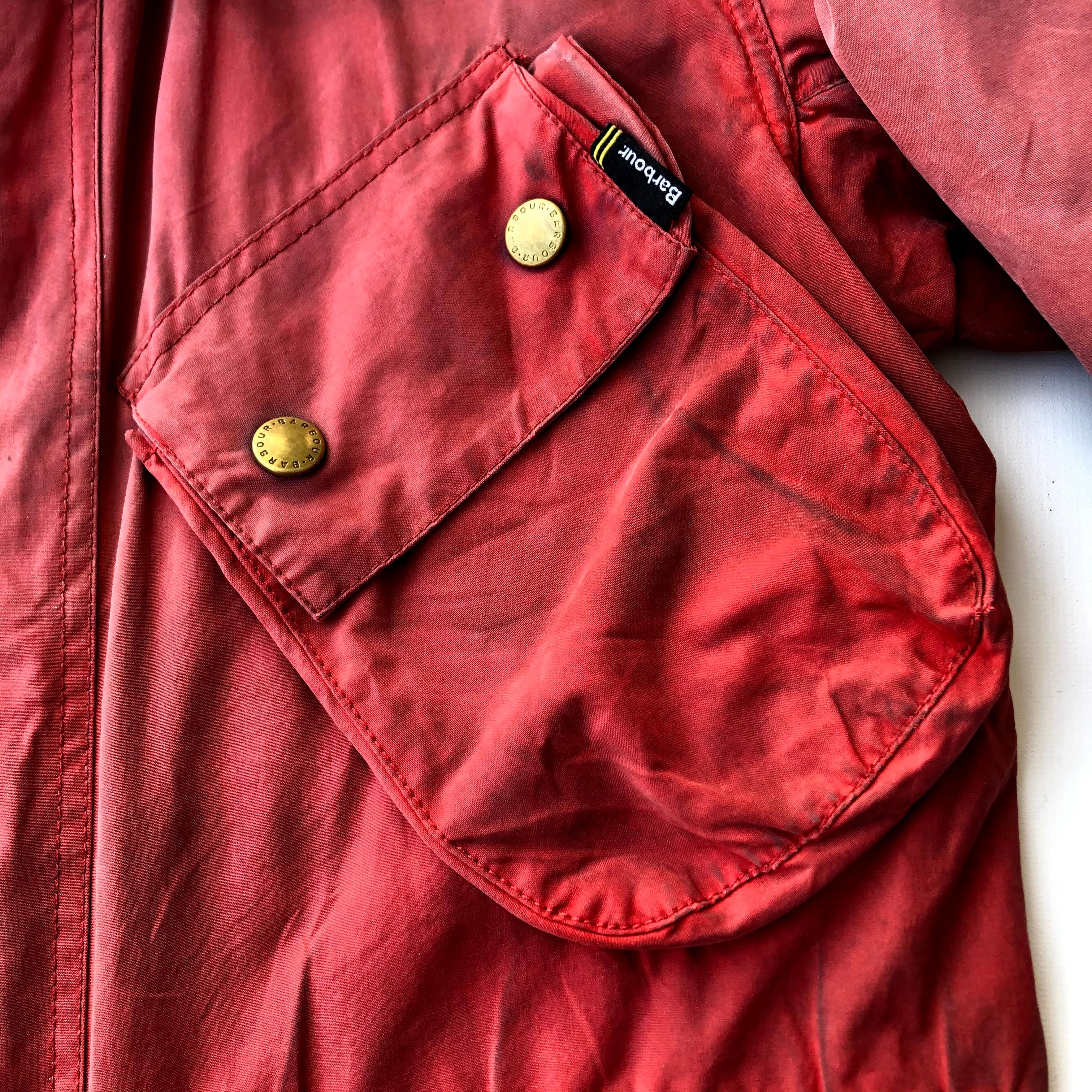 ビンテージ バブアー インターナショナル ワックスコットン オイルドジャケット 英国製バブアー Barbour INTERNATIONAL  RED(M,赤)