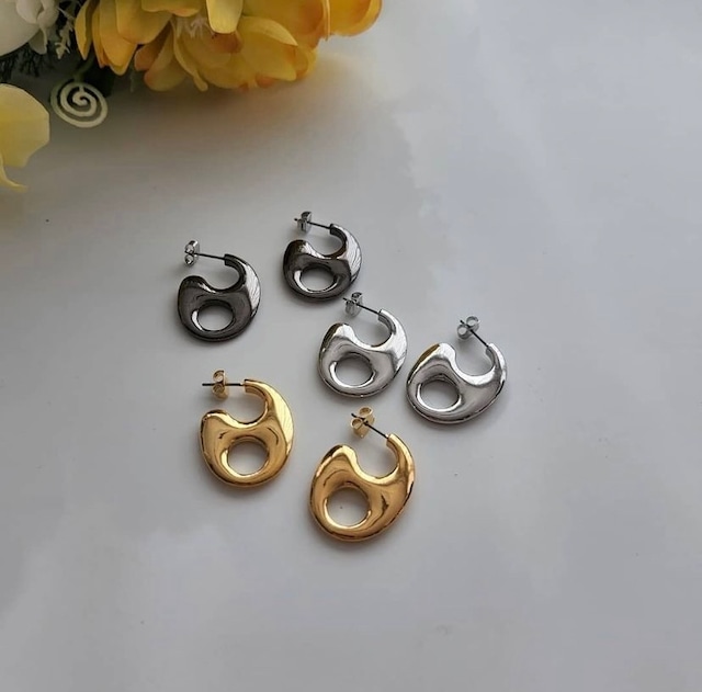 《予約》18k elle egg stud pierce【 3color 】ㆍ