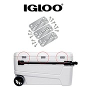 Igloo Cooler 高耐久ステンレススチールパーツキット - ラッチ2個、ヒンジ3個、ラッチポスト&ネジ - マリングレード、耐腐食性パーツ