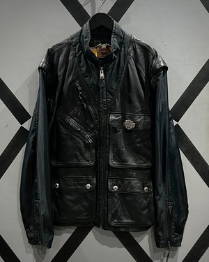 【X VINTAGE】“Harley-Davidson” Detachable Gimmick Vintage Zip Up Jacket
