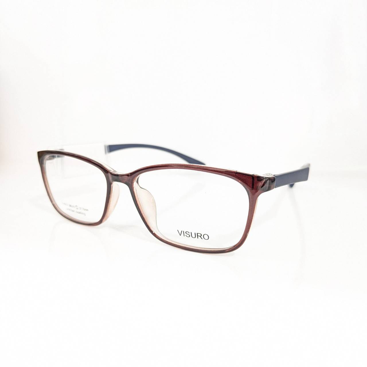 【VISURO】スクエアセルフレーム ワインレッド