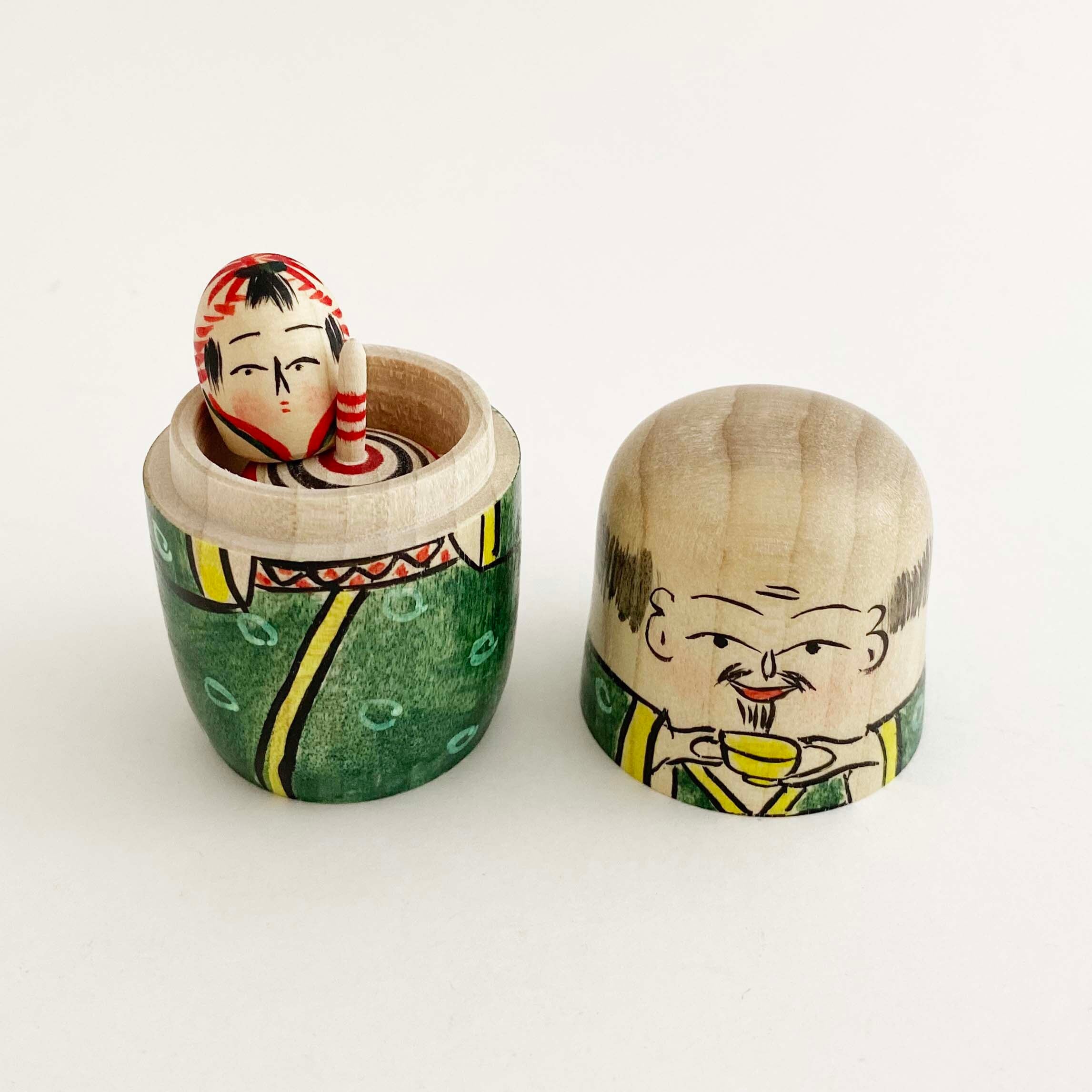 布袋こけし(独楽と姫だるま入り)