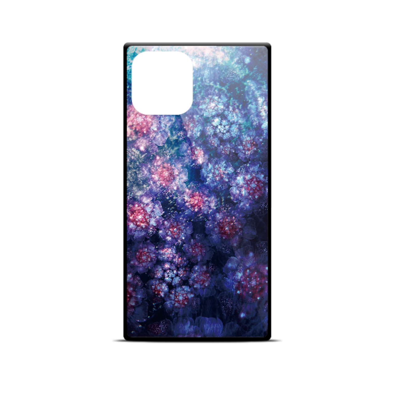 牡丹 - 和風 四角型 強化ガラスiPhoneケース【22SS】