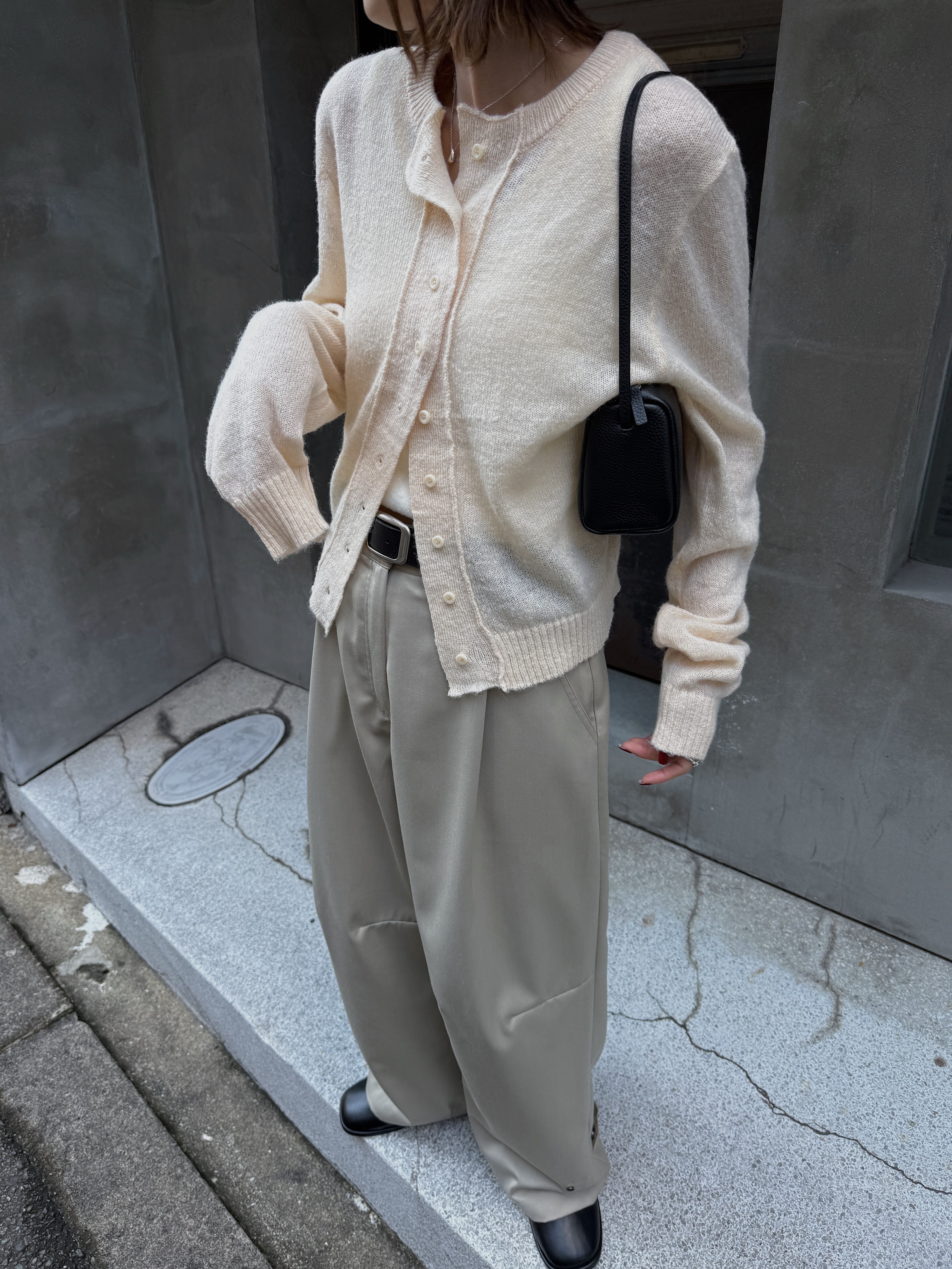 新品　nalm. lettering mohair cardigan lettering mohair cardigan / charcoal | Nalm.