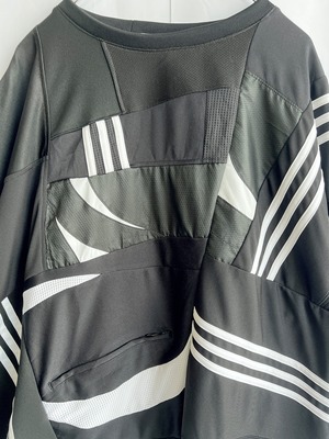 【KOH ISHIGURO】"再構築" REMAKE big silhouette LINE patchwork T-shirts