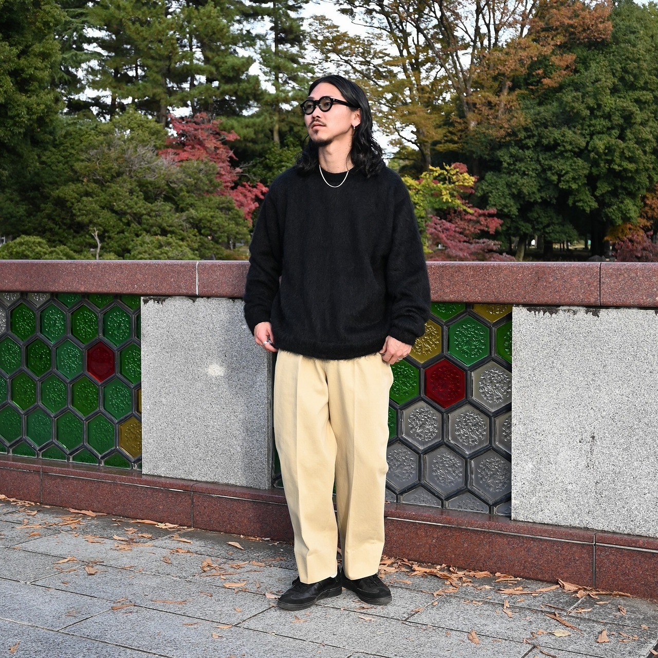 INTERIM(インテリム)キッドモヘア×アルパカ×ウールのクルーネックニット