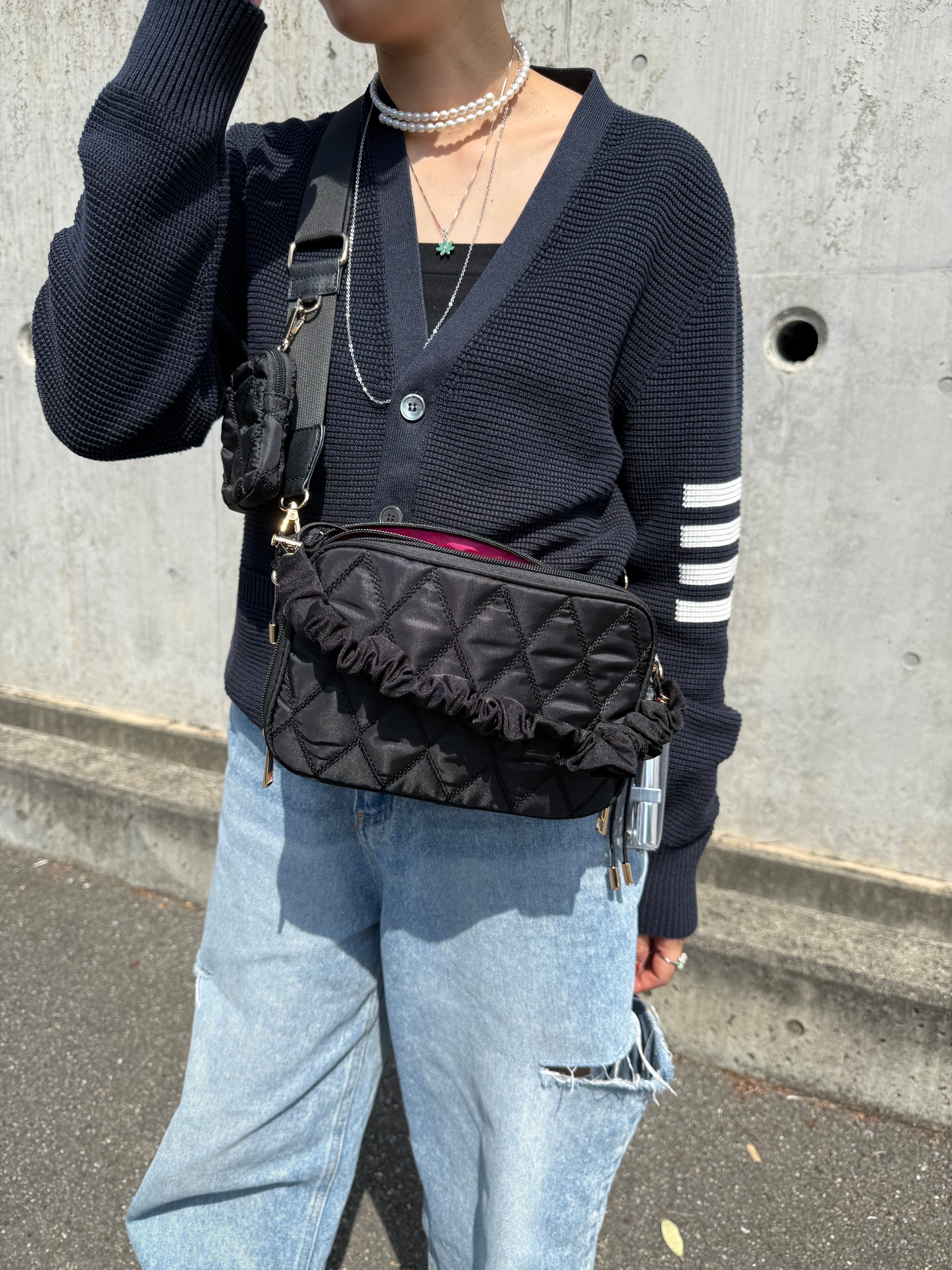 専用【新品未使用タグ付き】soleile★ボディバッグ ブラックピンク ボディバッグ ブラックピンク | soleile