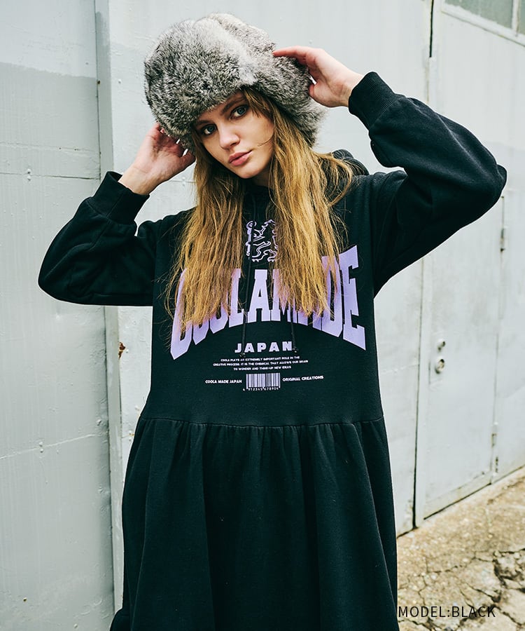 COOLA MADEプリントフーディードレス (BLACK) CQ-47086 | COOLA | クーラ