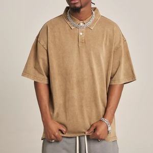 【DRIP5156】D/B Heavy Wash Loose Polo Shirt