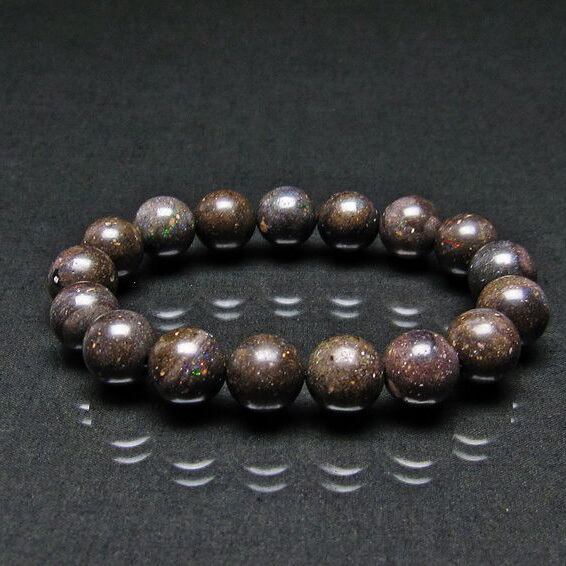 ブラックオパール ブレスレット 12mm おまかせ便 111-17741