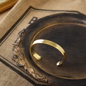 ステンレスダブルソリッドラインバングルゴールド