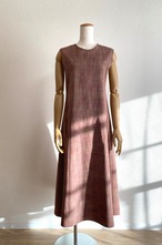 シャンブレー調フレアーワンピース