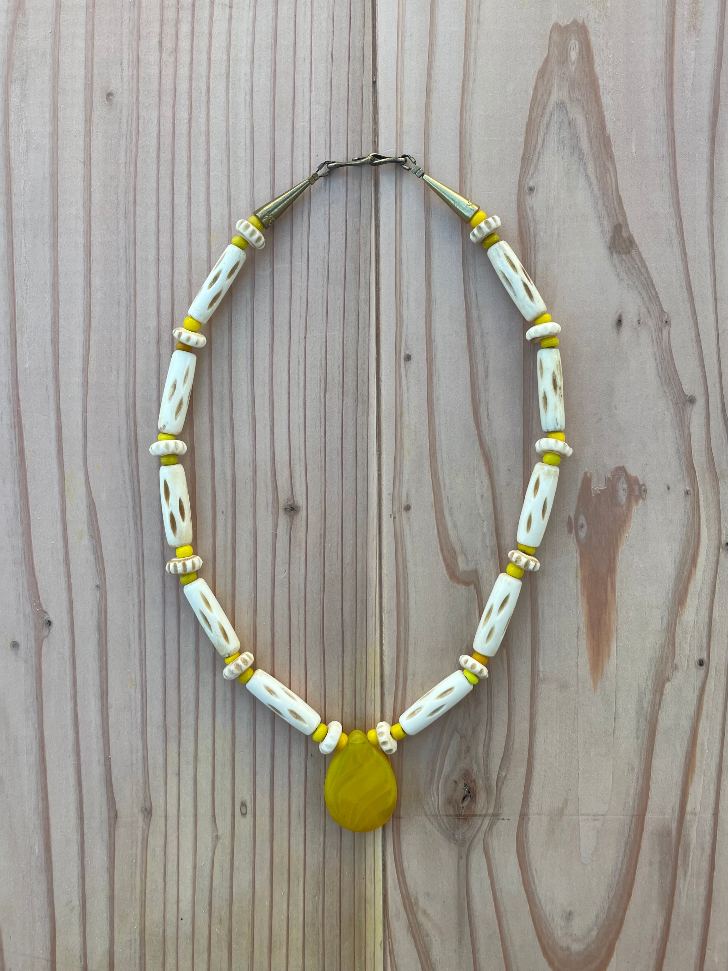 【ケンジン】ビンテージ ホワイトハーツ ネックレス/VINTAGE HUDSON BAY BEADS NECKLACE "KENZIN"